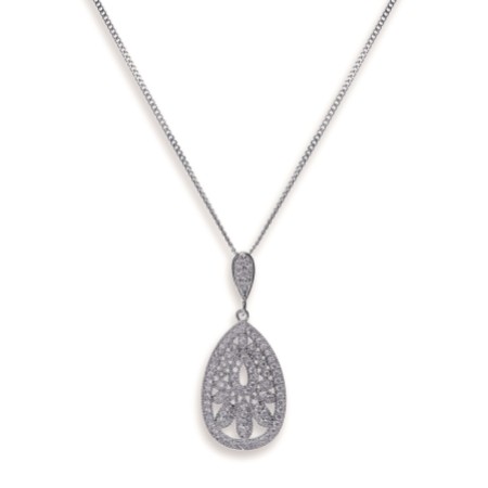 Ivory and Co Cosmopolitan Vintage Inspired Crystal Pendant Necklace