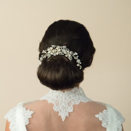 Ivory and Co Gold Pearl Crescent Bridal Hair Comb