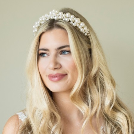 Ivory and Co Odyssey Statement Pearl Cluster Bridal Headband