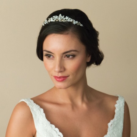 Ivory and Co Sierra Gold Floral Pearl and Crystal Bridal Tiara