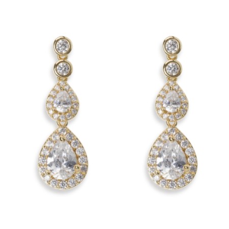 Ivory and Co Sorbonne Crystal Teardrop Wedding Earrings (Gold)