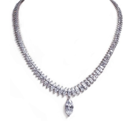 Ivory and Co Tsarina Cubic Zirconia Wedding Necklace