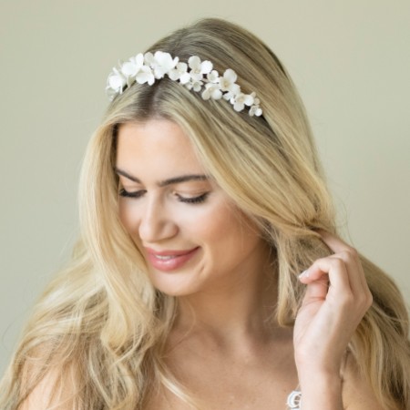 Ivory and Co Wildflower Ceramic and Pearl Floral Wedding Headpiece