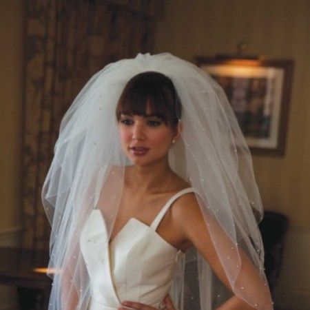 Joyce Jackson Philadelphia Bouffant Veil with Pearl and Crystal