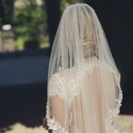 Joyce Jackson Soho Single Tier Floral Waist Length Veil