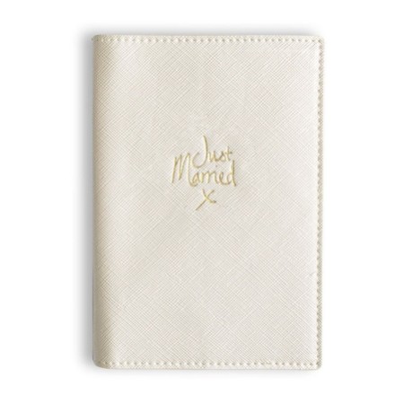 Katie Loxton 'Just Married' Metallic White Passport Cover