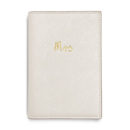Katie Loxton 'Mrs' Pearlescent White Passport Holder