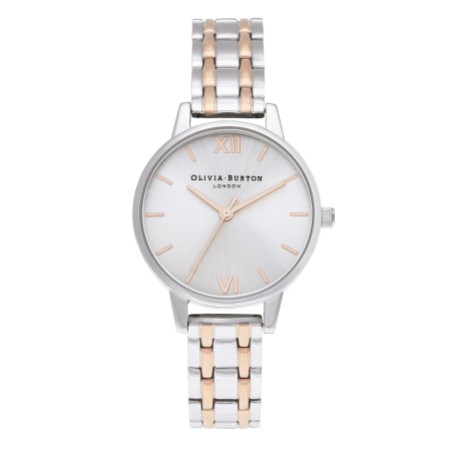 Olivia Burton Classic 30mm Silver and Rose Gold Bracelet Watch