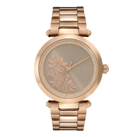 Olivia Burton Floral 34mm Rose Gold Bracelet Watch with Crystal Detail