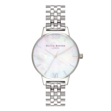 Olivia Burton Mother of Pearl 30mm Silver Bracelet Watch