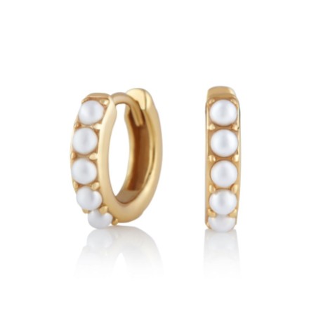 Olivia Burton Pearl Gold Huggie Hoop Earrings