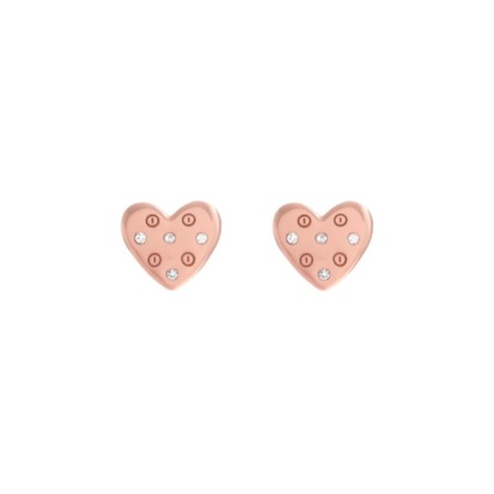 Olivia Burton Rose Gold Crystal Heart Stud Earrings