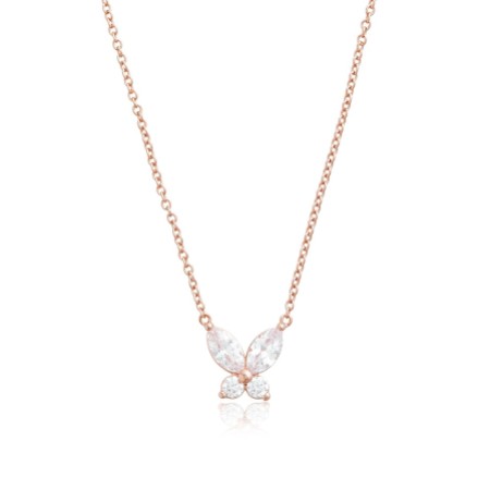 Olivia Burton Rose Gold Sparkly Butterfly Pendant Necklace