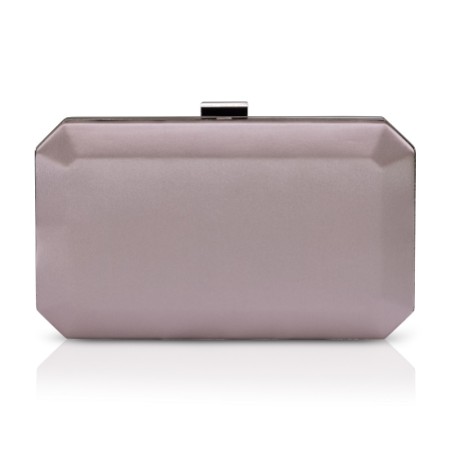 Perfect Bridal Ebony Taupe Satin Box Clutch Bag