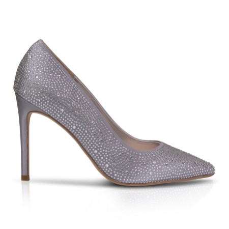 Perfect Bridal Electra Silver Crystal Embellished High Heel Court Shoes