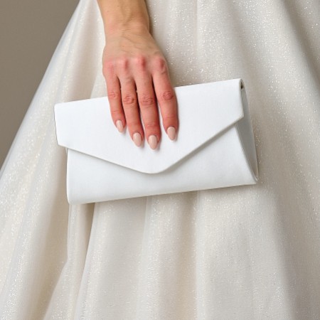 Perfect Bridal Simone Dyeable Ivory Satin Envelope Clutch Bag