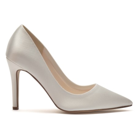Rainbow Club Coco Dyeable Ivory Satin Pointed Court Shoes