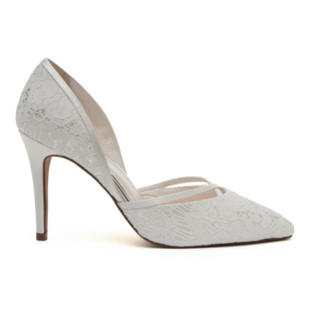 Rainbow Club Georgia Dyeable Ivory Satin and Lace Court Shoes