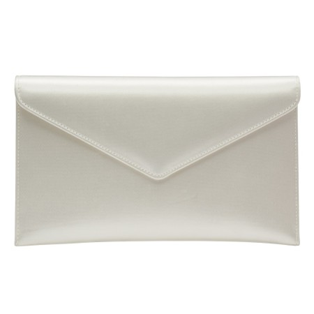 Rainbow Club Hattie Dyeable Ivory Satin Envelope Clutch Bag
