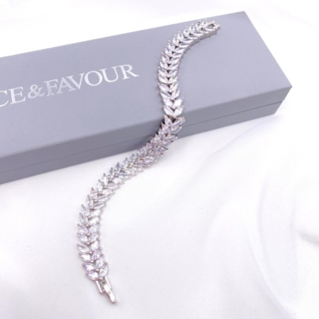 Savoy Sparkly Cubic Zirconia Wedding Bracelet