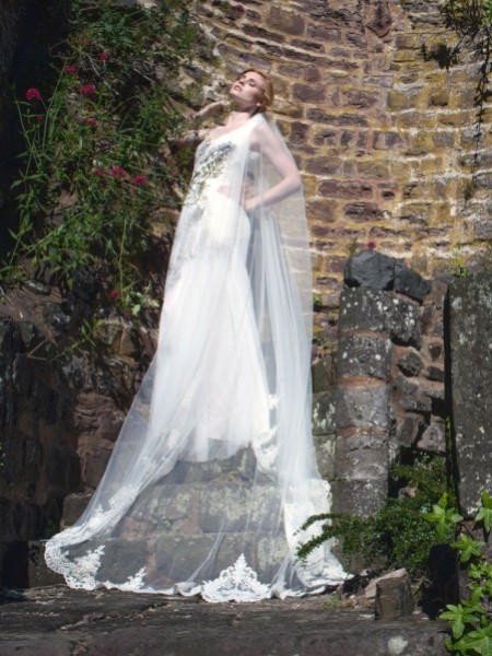 Joyce Jackson Kensington Beaded Lace Chapel Length Veil