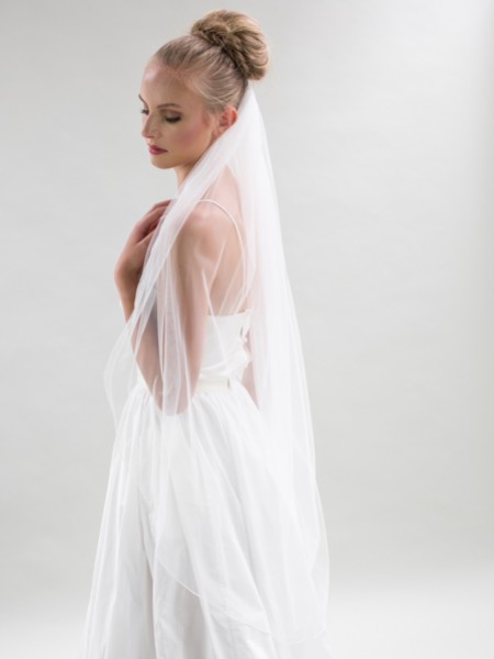 Joyce Jackson Maine Single Tier Tulle Veil with Pencil Edge