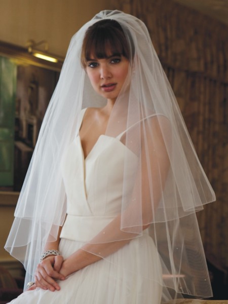 Joyce Jackson Montego Diamante Veil with Pencil Edge