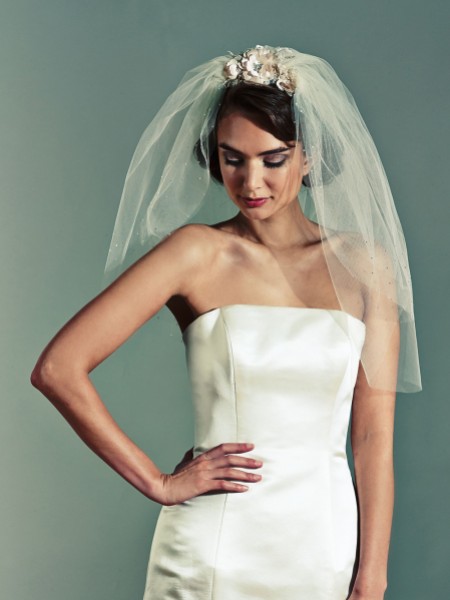 Joyce Jackson Sarn Floral Embellished Bouffant Veil