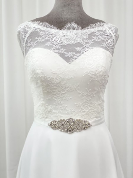 Crystal Pearl Wedding Sash Belt = 22" Long Wedding Dress Bridal Sash Belt 