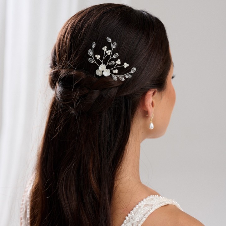 Épingle à cheveux Lottie Floral en perles et cristal