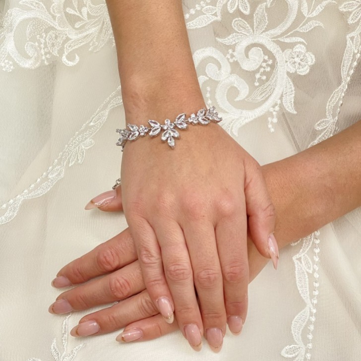 Adelaide Bracelet en argent et cristal d'inspiration vintage