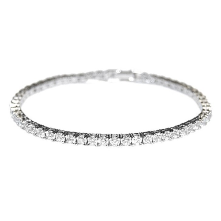 Alanna Simple Cubic Zirconia Tennis Bracelet (Argent)