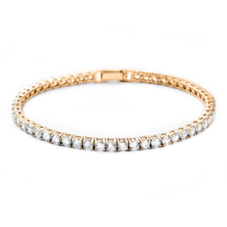 Alanna Simple Cubic Zirconia Tennis Bracelet (or)