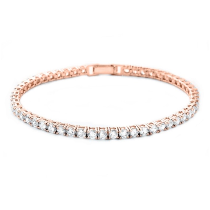 Alanna Simple Cubic Zirconia Tennis Bracelet (or rose)