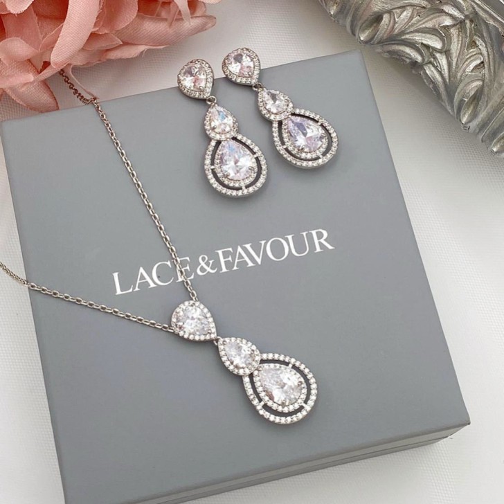 Alessandra Vintage Inspired Crystal Bridal Jewelry Set