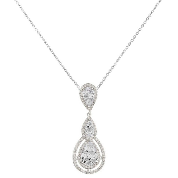 Alessandra Vintage Inspired Crystal Pendant Necklace