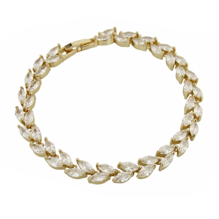 Amara Gold Crystal Vine of Leaves Armbänder