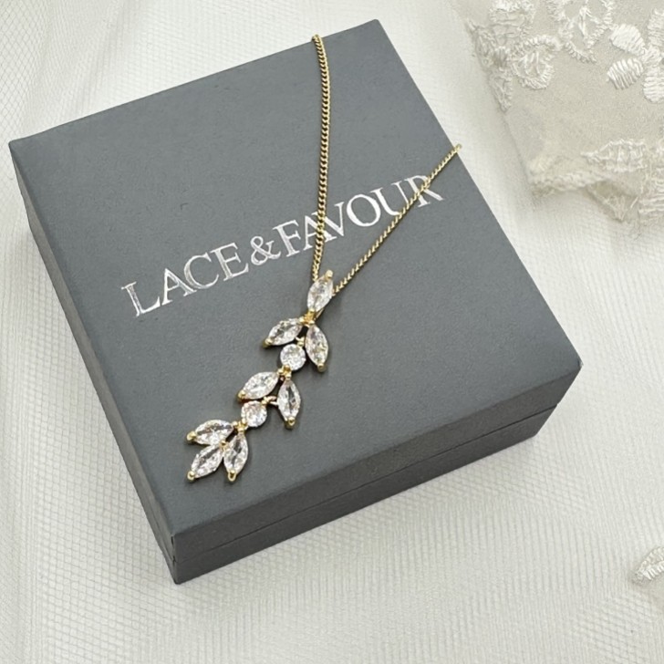 Aria Gold Cubic Zirconia Pendant Necklace