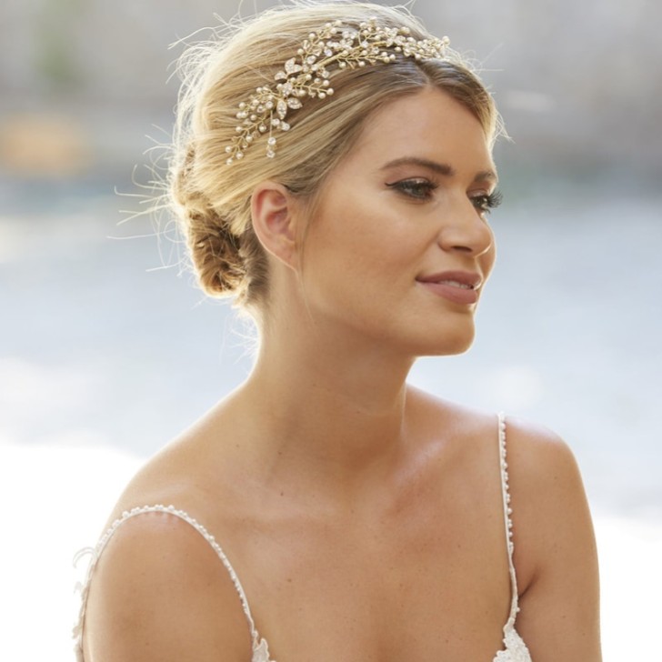 Arianna Bandeau Celeste en perles et cristaux AR565