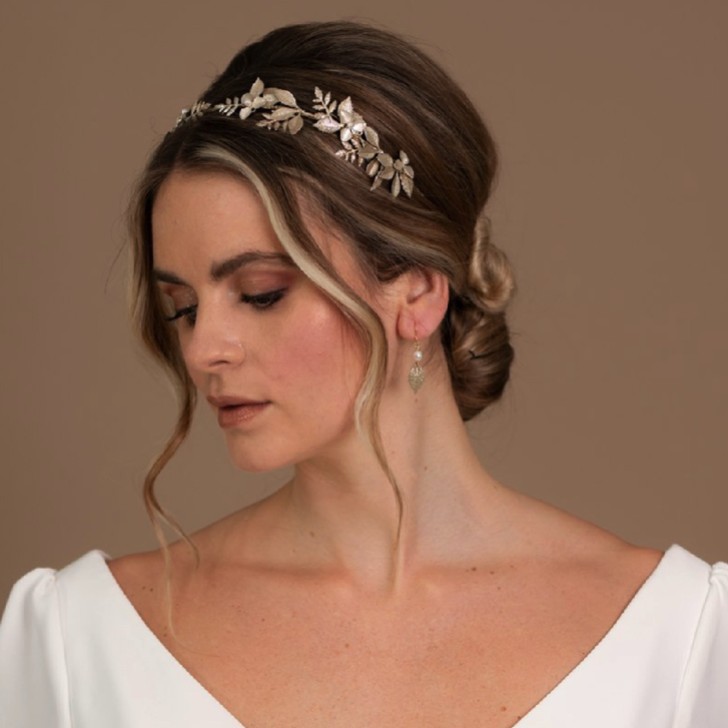 Arianna Bandeau de mariage fleurs et feuilles d'iris AR633