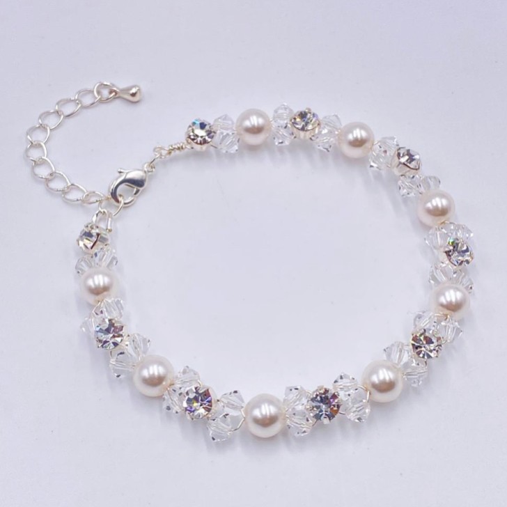 Arianna Bracciale di perle, cristalli e diamanti