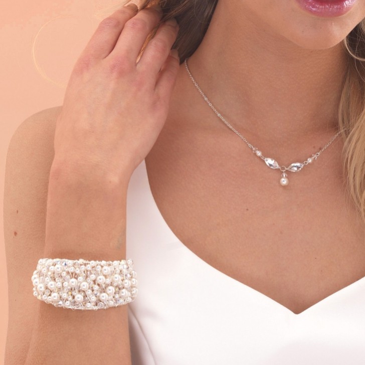 Arianna Hochzeitsarmband mit Perlen und Kristallen ARW061