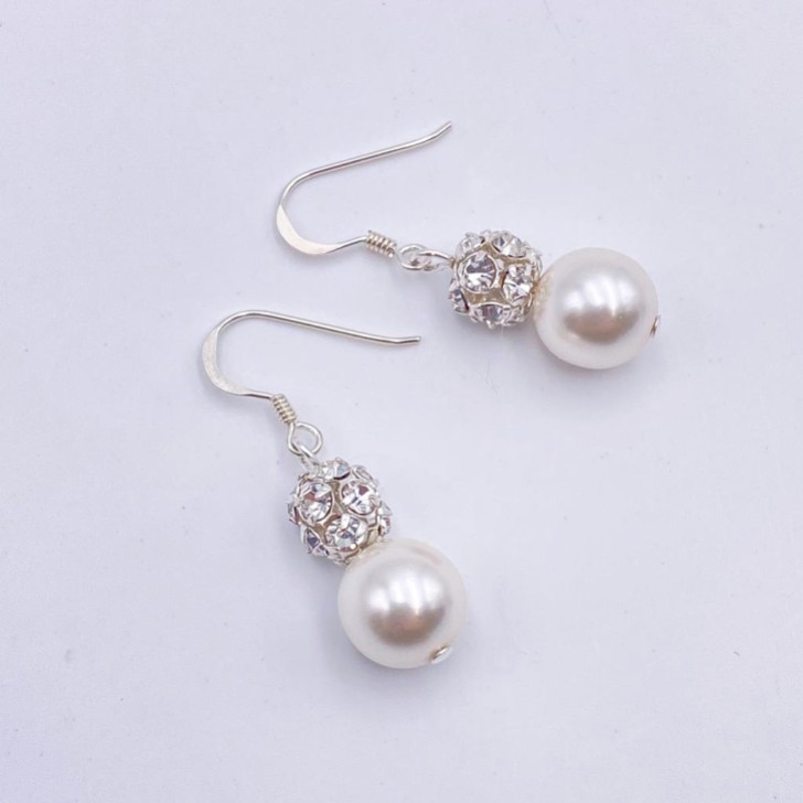 Arianna Mira Diamante and Pearl Drop Earrings
