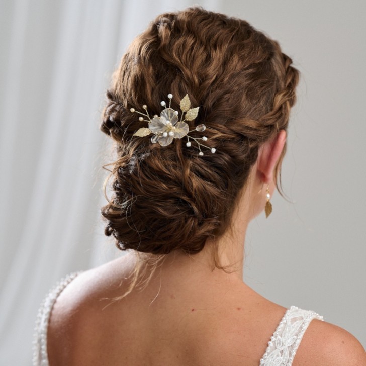 Arianna Petit peigne à cheveux en forme de fleur et de feuille AR786