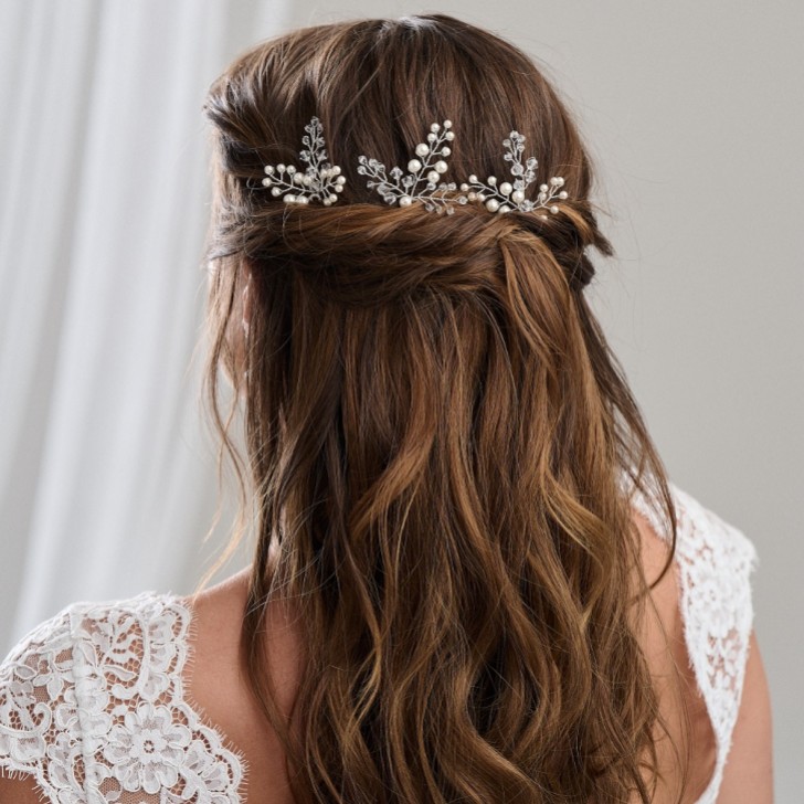 Arianna Set de 3 épingles à cheveux de mariage en perles et cristal ARP751