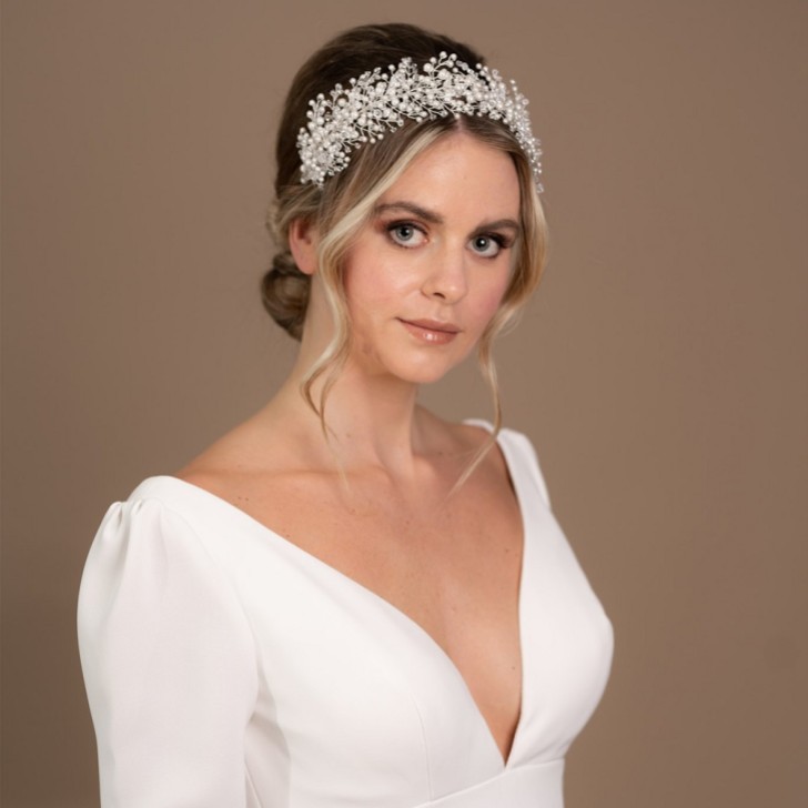 Arianna Statement-Stirnband mit Perlen und Kristallzweigen AR750