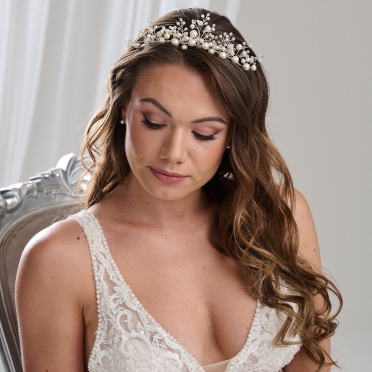 Arianna Tiara da sposa in perle e cristalli AR651