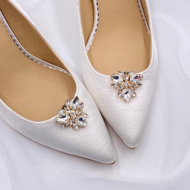Artesia Gold Crystal Shoe Clips