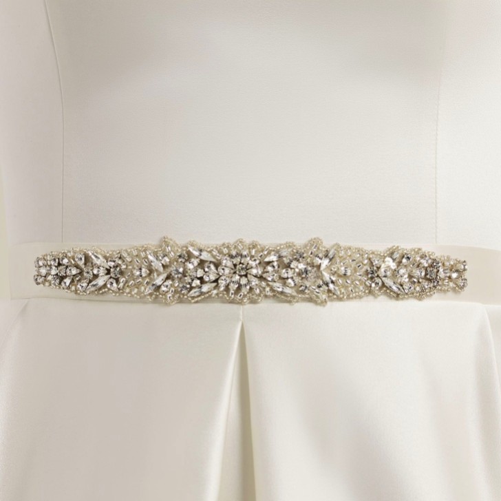 Bianco Crystal verschönert Satin Hochzeitskleid Gürtel