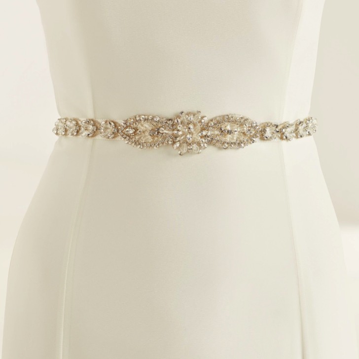 Bianco Vintage Inspired Crystal Embellished Wedding Belt (ceinture de mariage avec ornements en cristal)